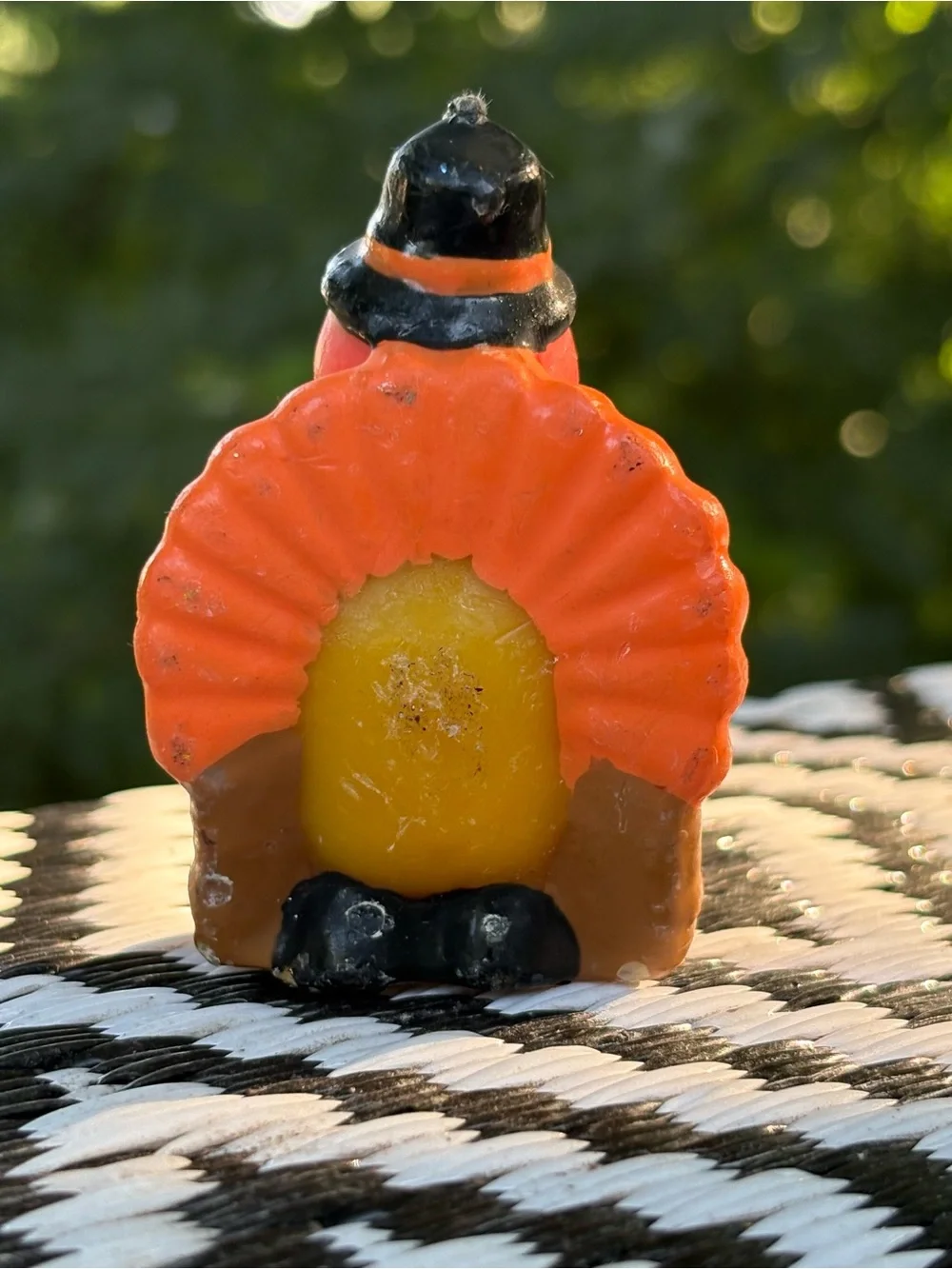 Vintage 1980’s Russ Berrie & Co hand painted Thanksgiving turkey novelty candle